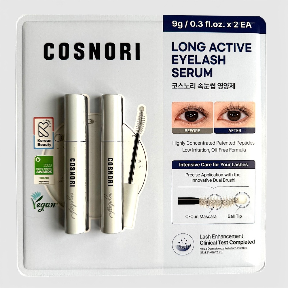 COSNORI Long Active Eyelash Serum intensive lash care set 2 x 0.3 fl oz